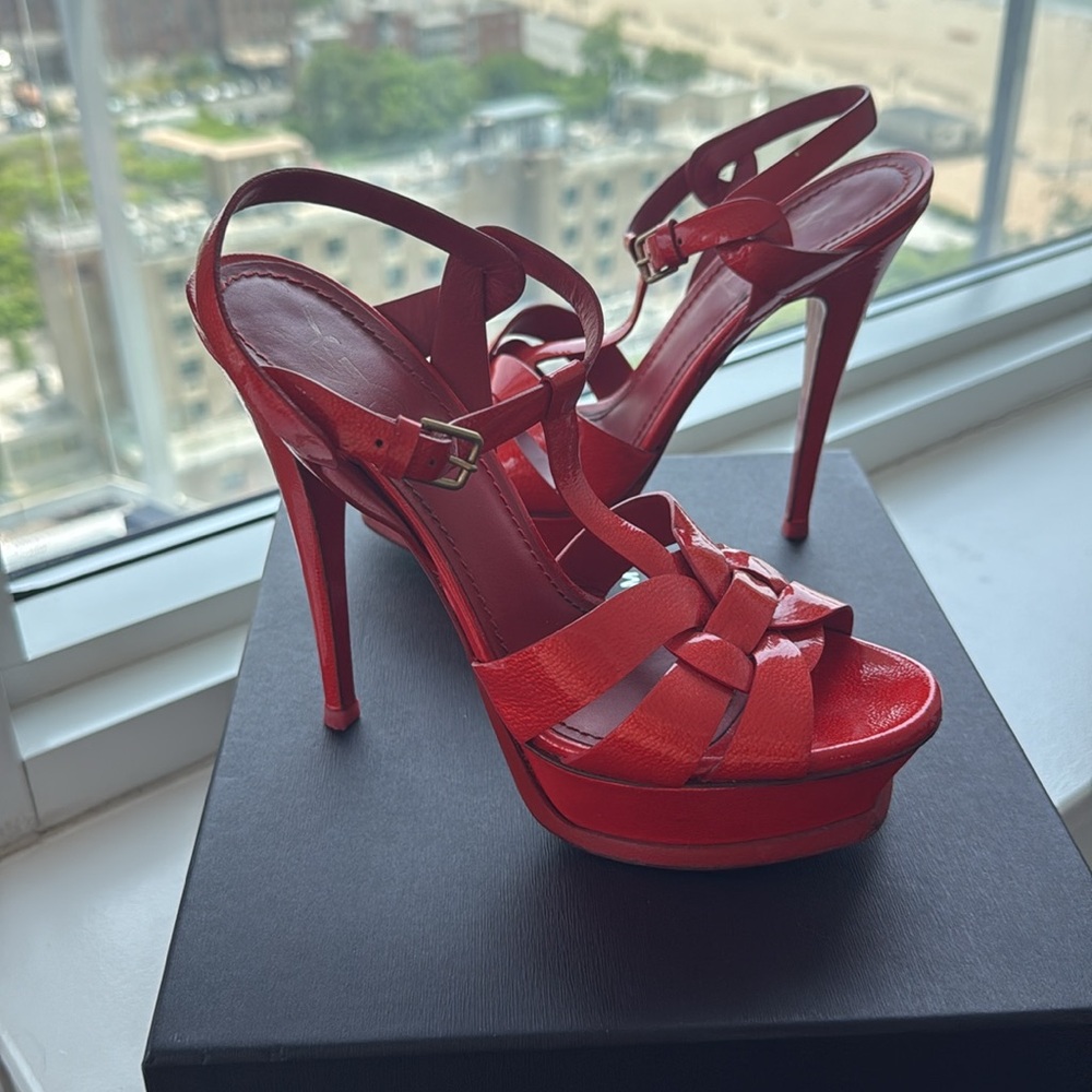 YSL Tribute Patent Leather Red 37.5